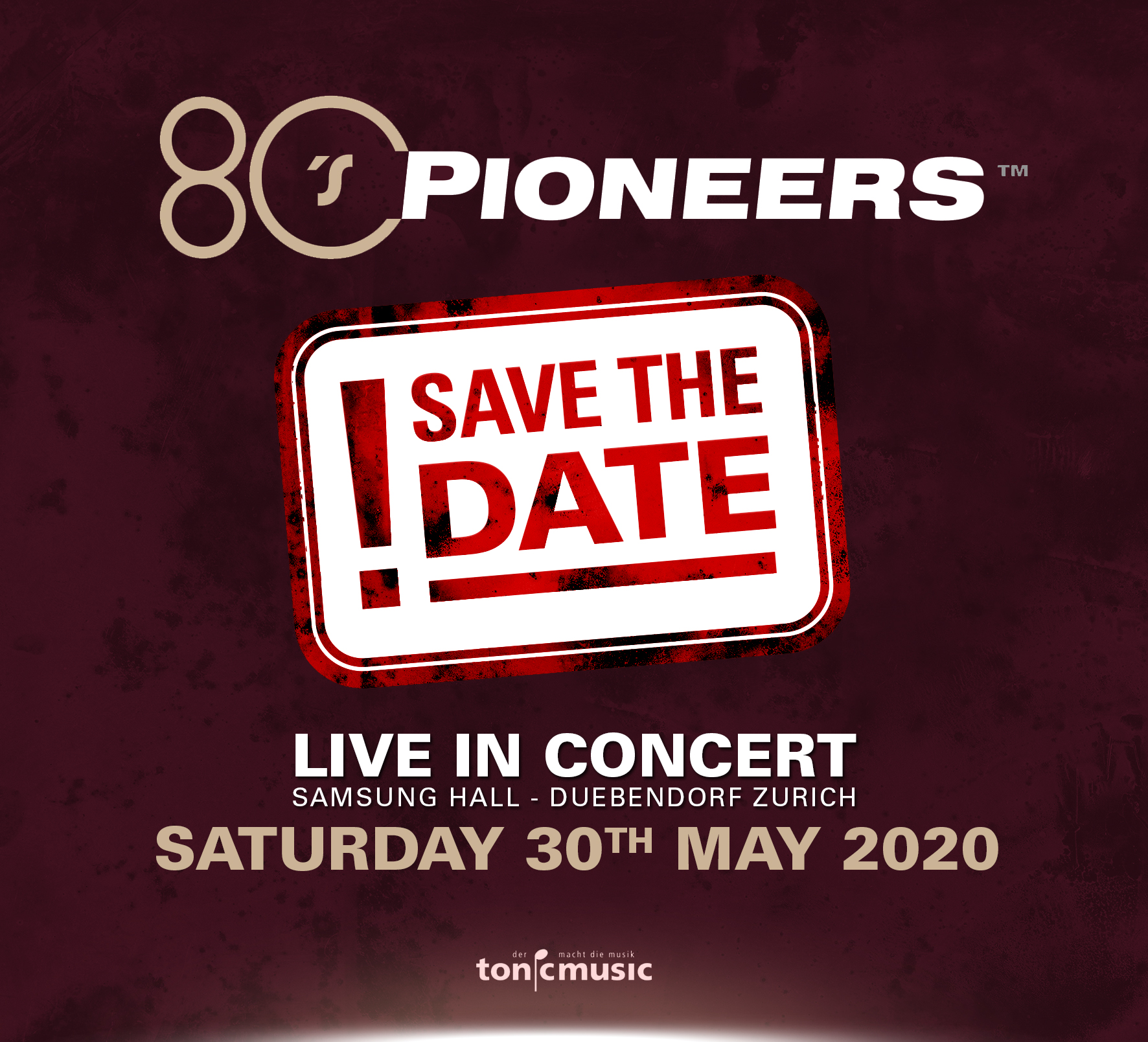 “80s PIONEERS” GIG IN ZURICH ON MAY 30